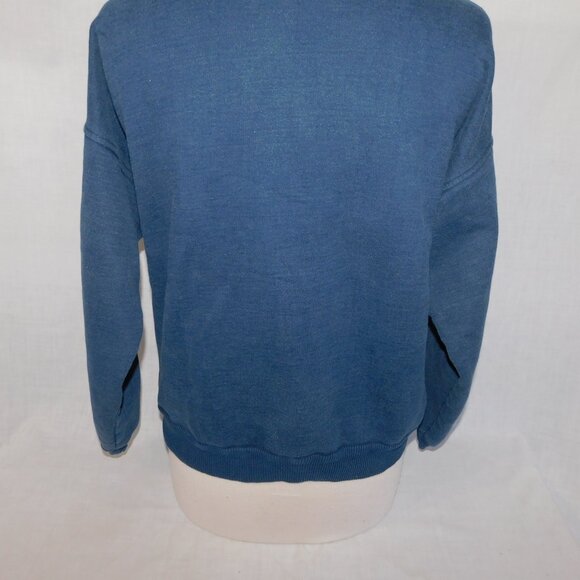 VTG Fuzzy Stonewash 1/4 Zip native embroidered oversized Sweatshirt XS unisex - Picture 12 of 12